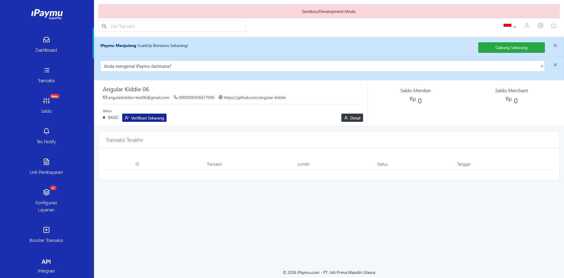 Dashboard Verifikasi