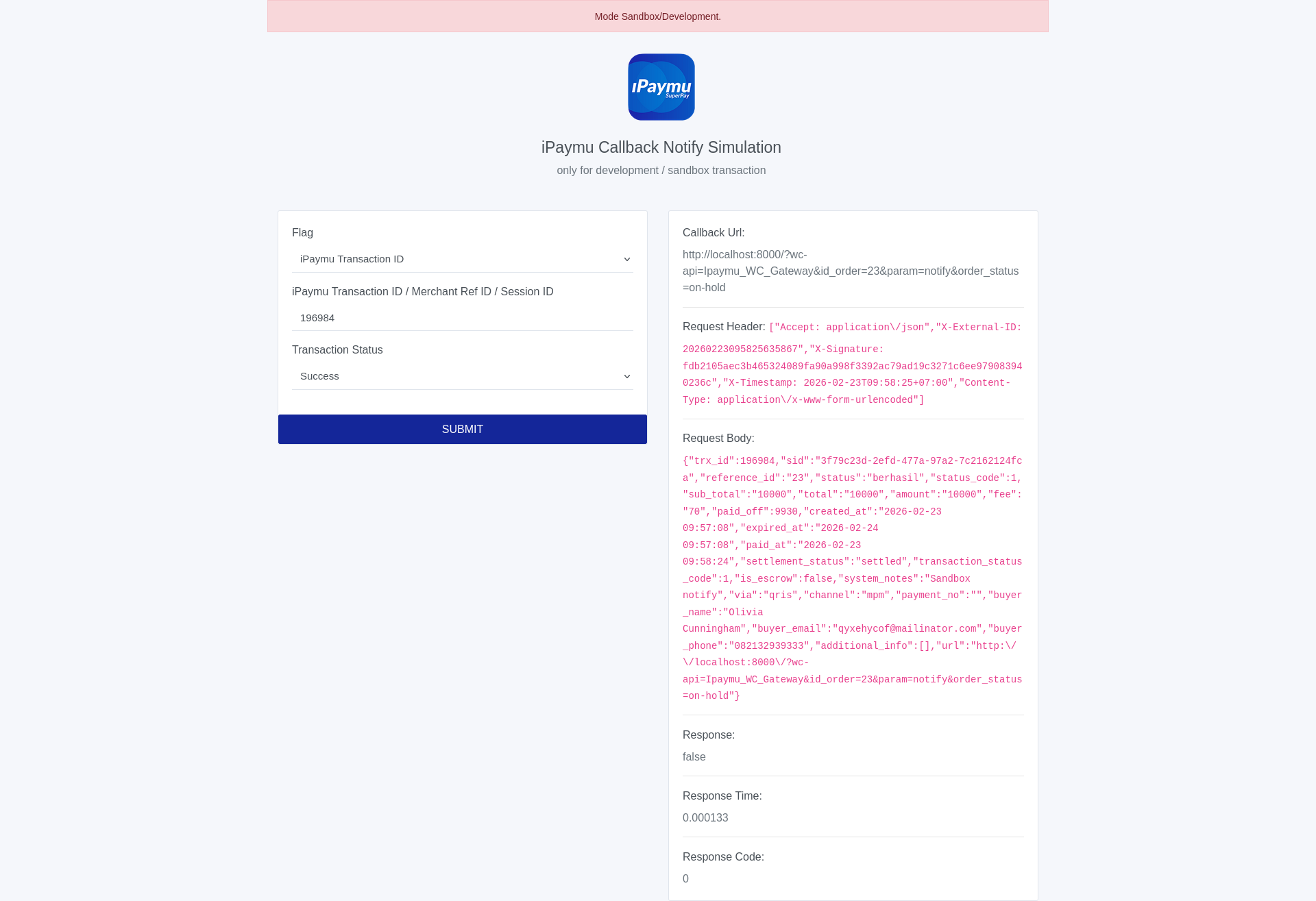 Webhook Payload Body